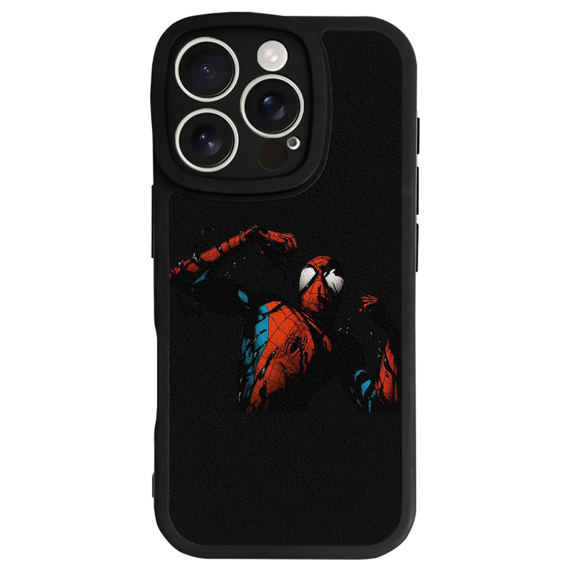 Spider Man スパイダーマン 【iPhone 16シリーズ対応】シリコンスマホケース（レザー調） 材質：シリコン